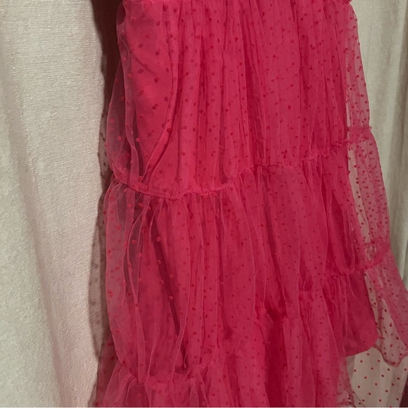 🤍 LUSH Pink Polka Dot Tulle Mini Dress - Picture 4 of 8
